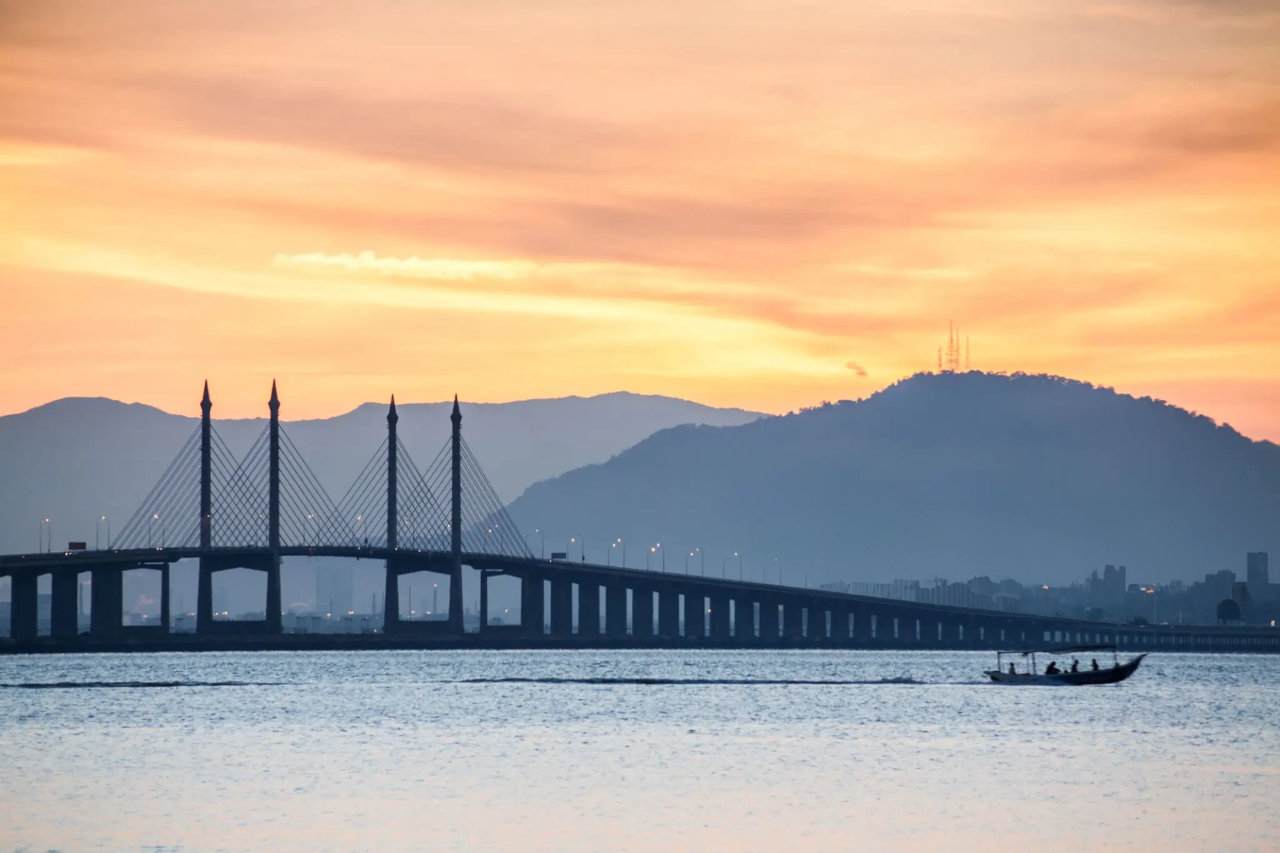 Penang Second Bridge at sunset, 900 m from M Amaya